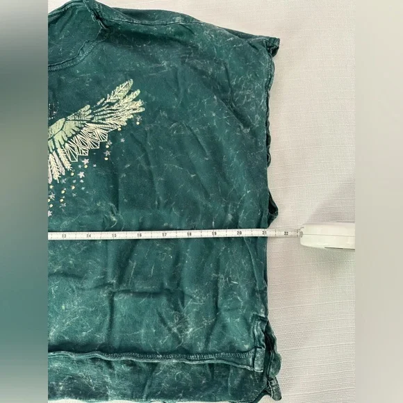 Shyanne Teal Short Sleeve Tee with Eagle Design - Picture 5 of 6